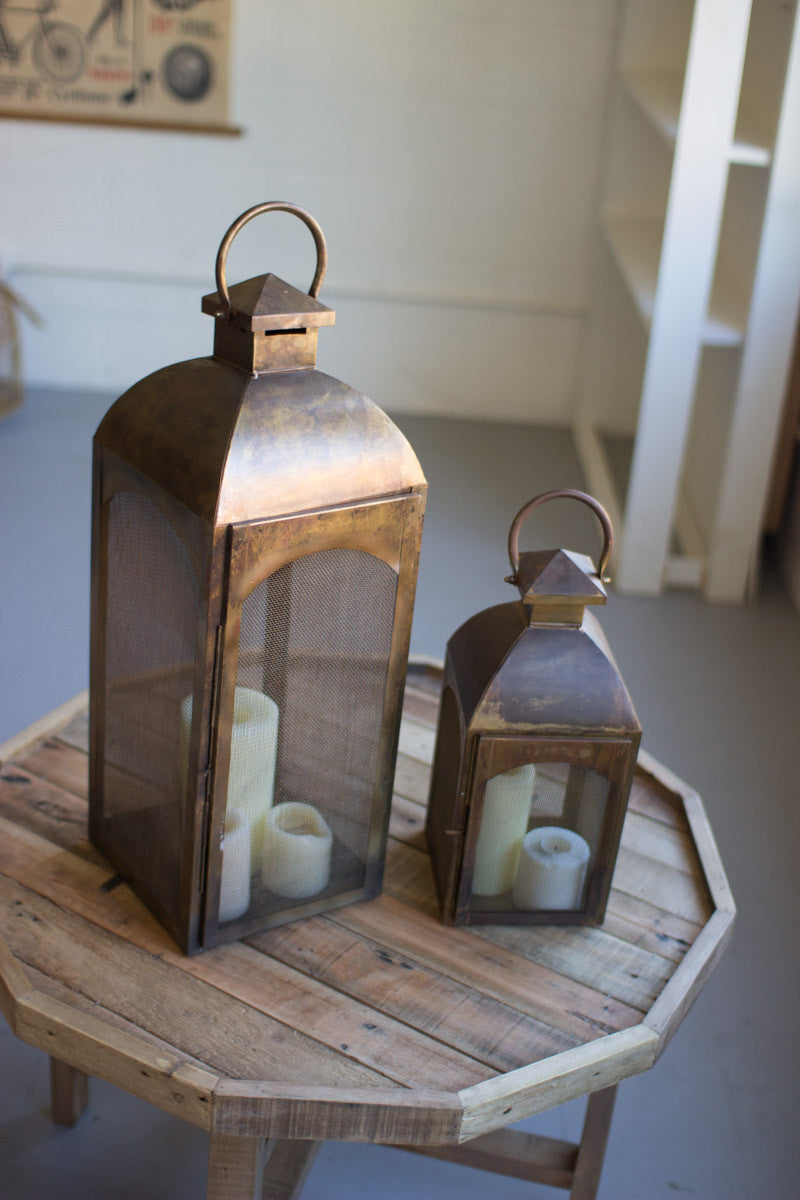 Antique Bronze Lanterns (set of 2)