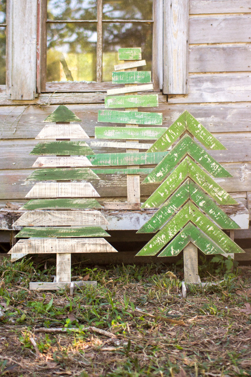 Recycled Wood Christmas Trees (set of 3)