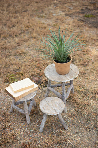 Recycled Wood Display Stools (set of 3)